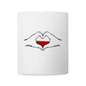 Poland Flag Heart Shape - Mug - white - Front