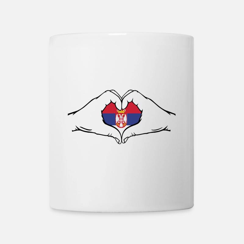 Serbien Flagge Herzform - Tasse - Weiß