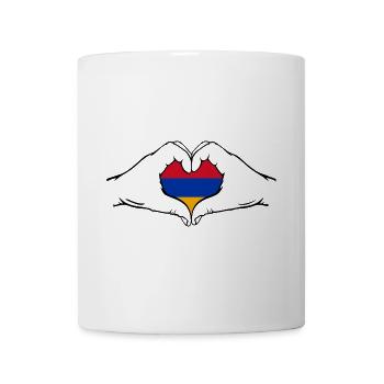 Armenien Flagge Herzform - Tasse - Weiß - Vorne