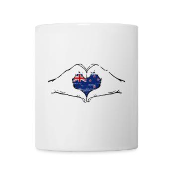 Drapeau de la Nouvelle-Zélande en forme de coeur utilisé - Mug blanc - blanc - Devant