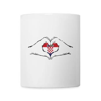 Kroatien Flagge Herzform used - Tasse - Weiß - Vorne