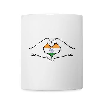 Indien Flagge Herzform - Tasse - Weiß - Vorne