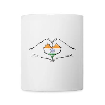 Indien Flagge Herzform used - Tasse - Weiß - Vorne