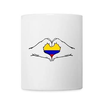 Kolumbien Flagge Herzform - Tasse - Weiß - Vorne
