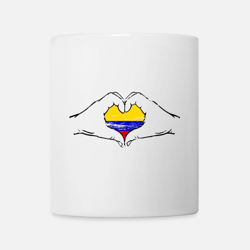Kolumbien Flagge Herzform used - Tasse - Weiß