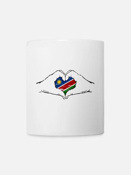 Namibia Flagge Herzform used - Tasse - Weiß