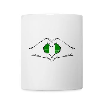 Nigeria Flag Heart Shape Used - Mug - white - Front
