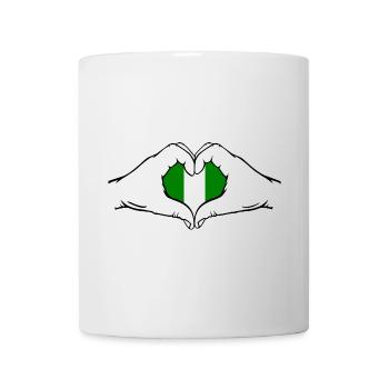 Nigeria Flag Heart Shape - Mug - white - Front