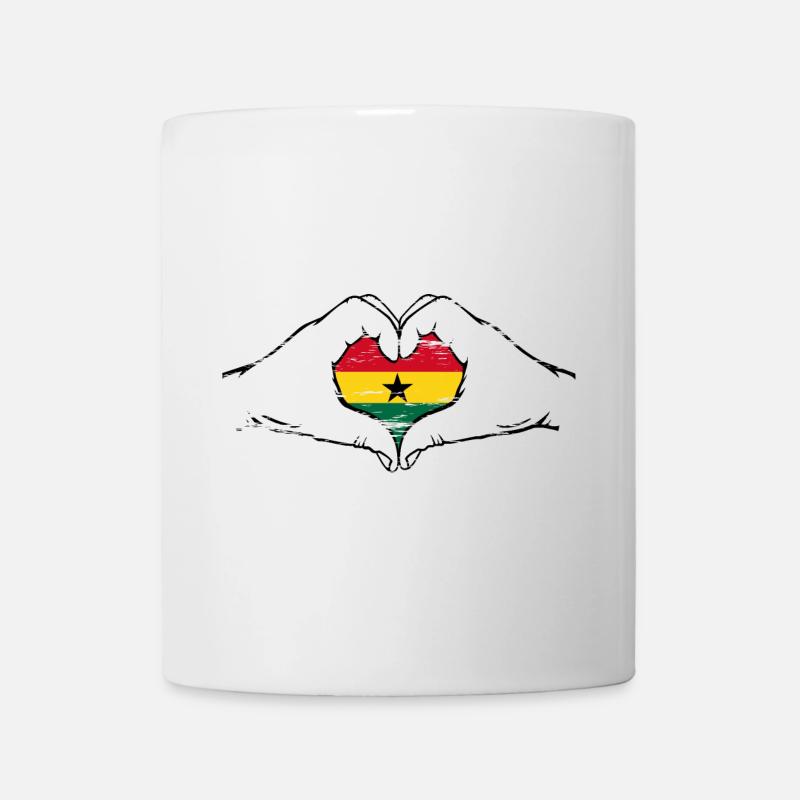 Ghana Flagge Herzform used - Tasse - Weiß
