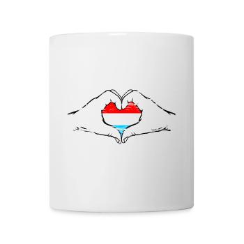 Drapeau du Luxembourg en forme de coeur d’occasion - Mug blanc - blanc - Devant