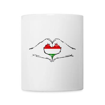 Drapeau de la Hongrie en forme de coeur utilisé - Mug blanc - blanc - Devant