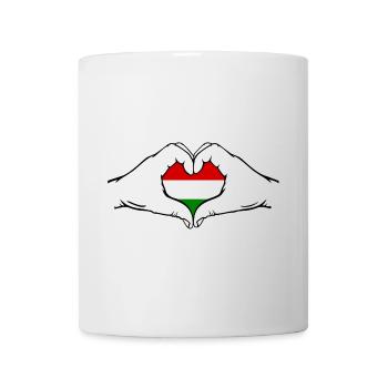 Ungarn Flagge Herzform - Tasse - Weiß - Vorne