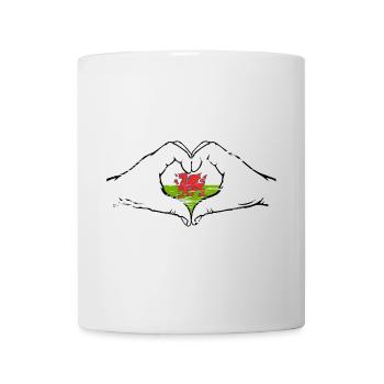 Drapeau du Pays de Galles en forme de coeur utilisé - Mug blanc - blanc - Devant