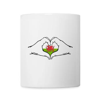 Drapeau du Pays de Galles en forme de coeur - Mug blanc - blanc - Devant