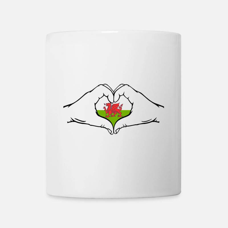 Wales Flagge Herzform - Tasse - Weiß