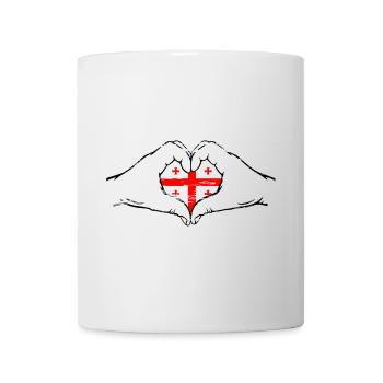 Drapeau de Géorgie en forme de coeur utilisé - Mug blanc - blanc - Devant