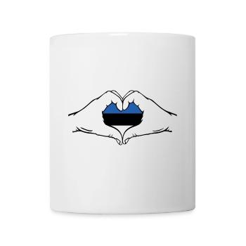 Estonia Flag Heart Shape - Mug - white - Front