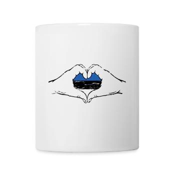 Estonia Flag Heart Shape Used - Mug - white - Front