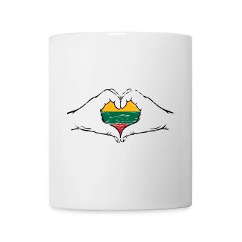 Litauen Flagge Herzform used - Tasse - Weiß - Vorne
