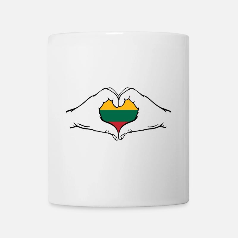 Litauen Flagge Herzform - Tasse - Weiß