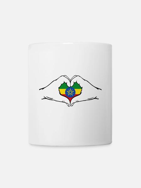 Äthiopien Flagge Herzform - Tasse - Weiß
