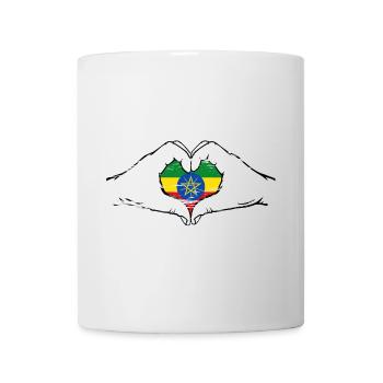 Ethiopia Flag Heart Shape Used - Mug - white - Front