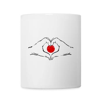 Japan Flag Heart Shape Used - Mug - white - Front