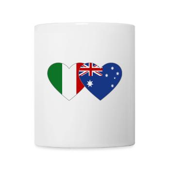 Italie Australie Drapeau Coeur - Mug blanc - blanc - Devant