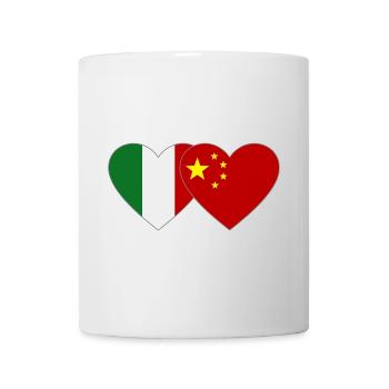 Italy China Flag Heart - Mug - white - Front