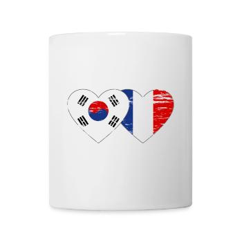 Corée du Sud France Drapeau Coeur Utilisé - Mug blanc - blanc - Devant