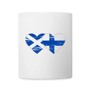 Schottland Finnland Flagge Herz used - Tasse - Weiß - Vorne