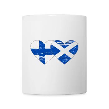 Finland Scotland Flag Heart Used - Mug - white - Front