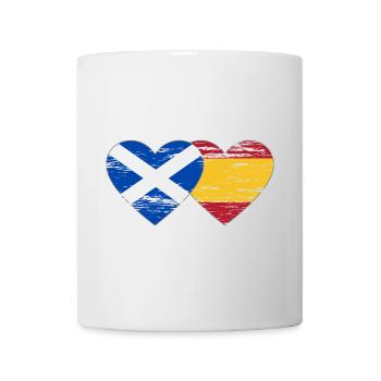 Scotland Spain Flag Heart Used - Mug - white - Front