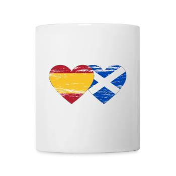 Spain Scotland Flag Heart Used - Mug - white - Front