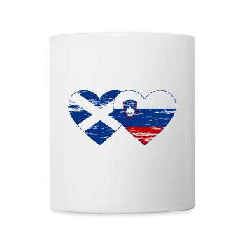 Ecosse Slovénie drapeau coeur utilisé - Mug blanc - blanc - Devant