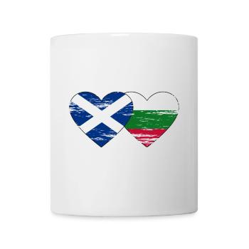 Scotland Bulgaria flag heart used - Mug - white - Front