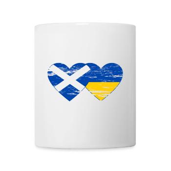 Scotland Ukraine Flag Heart Used - Mug - white - Front