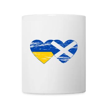Ukraine Scotland Flag Heart Used - Mug - white - Front