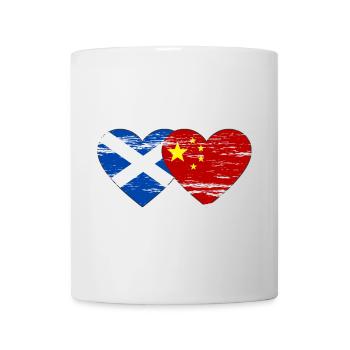 Scotland China Flag Heart Used - Mug - white - Front