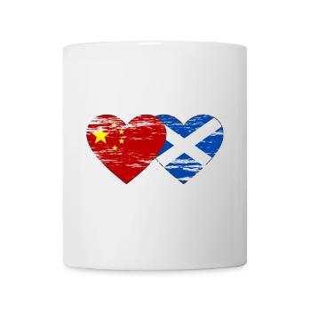 Scotland China Flag Heart Used - Mug - white - Front