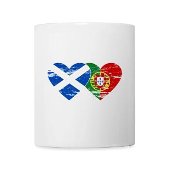 Scotland Portugal Flag Heart Used - Mug - white - Front