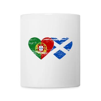 Portugal Scotland Flag Heart Used - Mug - white - Front
