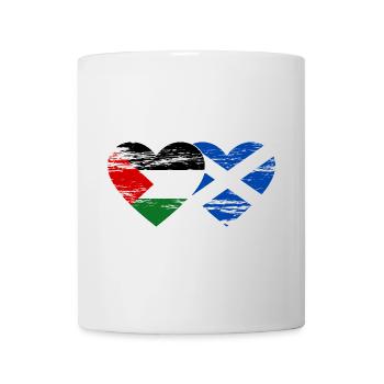 Palestine Scotland Flag Heart Used - Mug - white - Front