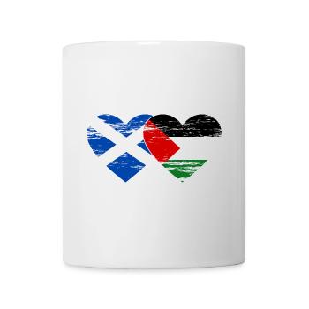 Ecosse Palestine drapeau coeur utilisé - Mug blanc - blanc - Devant