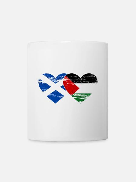 Scotland Palestine Flag Heart Used - Mug - white