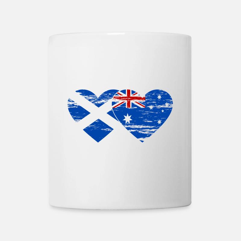 Scotland Australia Flag Heart Used - Mug - white