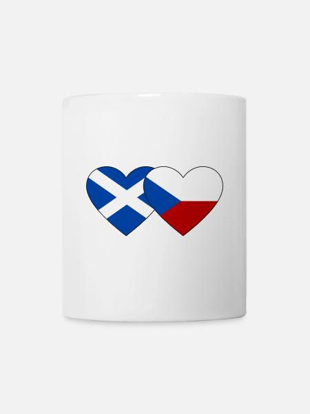 Scotland Czech Republic Flag Heart - Mug - white