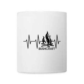 Bushcraft Fire Heartbeat Symbole en plein air Stock - Mug blanc - blanc - Devant