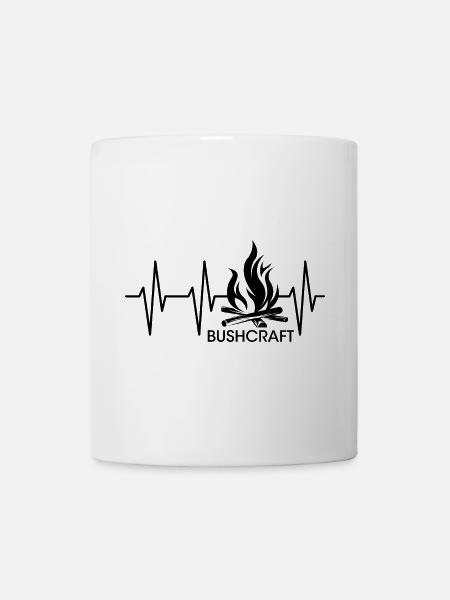 Bushcraft Feuer Herzschlag Outdoor Symbol Lager - Tasse - Weiß