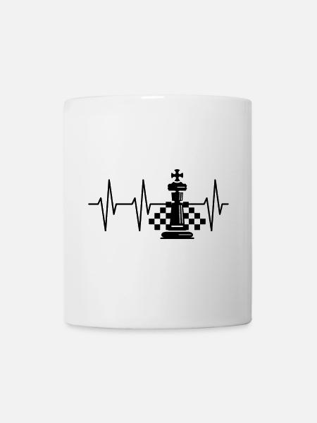 Sachbrettmuster puls Schach Herzschlag König icon - Tasse - Weiß